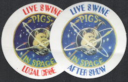 ##MUSICBP1006 - Pair of Motley Crue Cloth Aftershow and Local Crue Backstage Passes from the 1997 Live Swine Tour