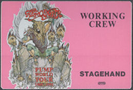 ##MUSICBP2100  - Aerosmith OTTO Cloth Working Crew Stagehand Pass from the 1989-91 Pump World Tour - Very Rare