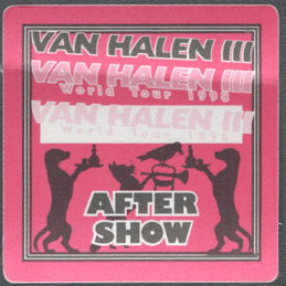 ##MUSICBP1750 - Van Halen OTTO Cloth After Show Pass from the 1998 Van Halen III Tour