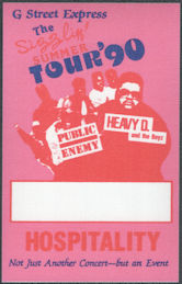 ##MUSICBP1924  - G Street Express 1990 Tour with Public Enemy and Heavy D. OTTO Cloth Hospitality Pass