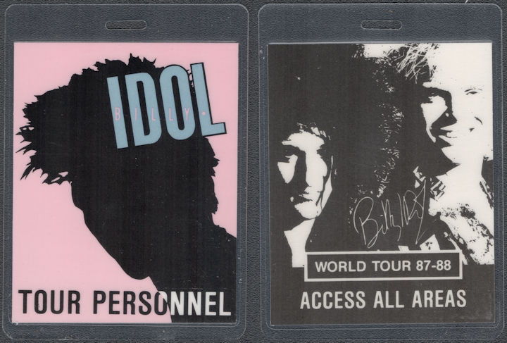 ##MUSICBP0179 - Billy Idol Laminated Tour Personnel OTTO Backstage Pass from the 1987/88 World Tour