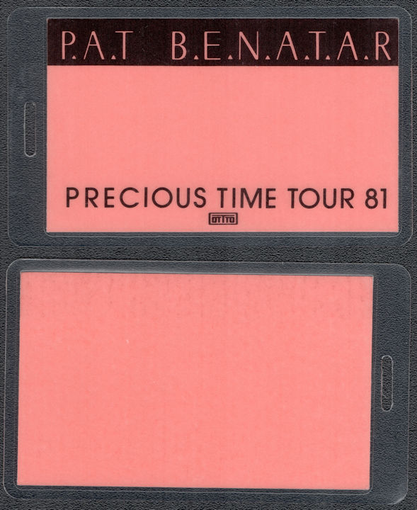 ##MUSICBP1314  - 1981 Pat Benatar Laminated Backstage Pass from the "Precious Time" Tour