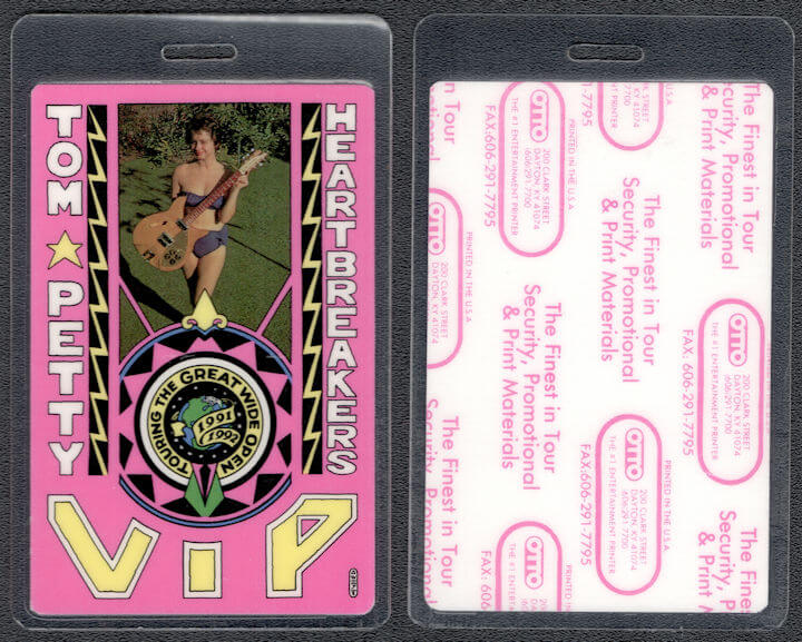 ##MUSICBP0700 - Very Uncommon Tom Petty OTTO Laminated Backstage Pass from the 1991/92 Touring the Great Wide Open Tour