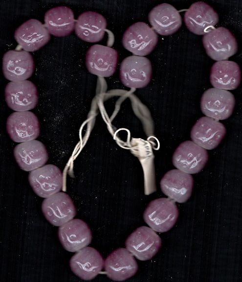 #BEADS0861 - Strand of 24 Large Cherry Brand Glass 12mm Translucent Rose Baroque (Dimpled) Glass Beads