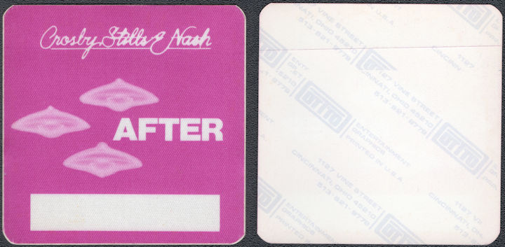 ##MUSICBP1823 - Crosby, Stills, and Nash Cloth OTTO After Show Backstage Pass from the Daylight Again Tour