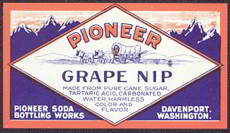 #ZLS121 - Pioneer Grape Nip Soda Label with Covered Wagon