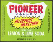#ZLS111 - Pioneer Lemon & Lime Soda Bottle Label