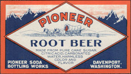 #ZLS248 - Pioneer Root Beer Bottle Label with Covered Wagon