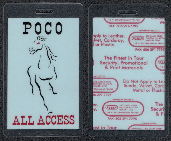 ##MUSICBP1017 - Poco Laminated All Access Backstage Pass from the 2002 Running Horse Tour