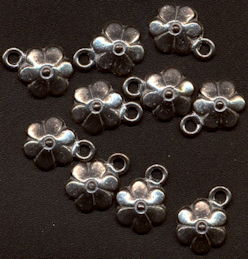 #BEADSC0295 - Group of 10 Pot Metal Flower Charms