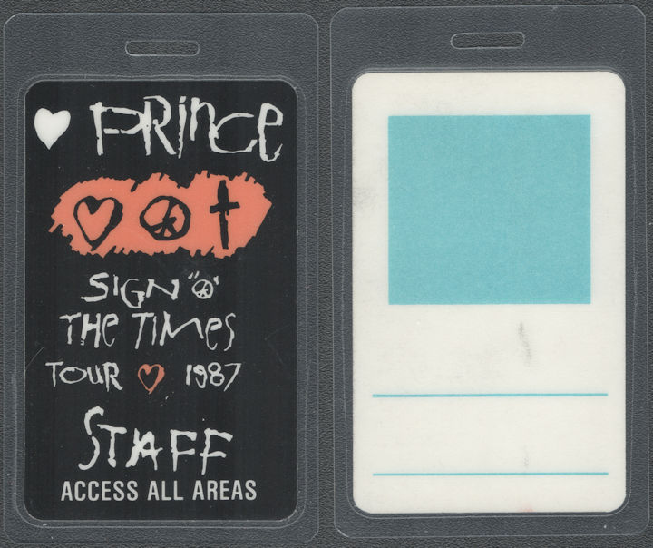 ##MUSICBP2104 - Rare Prince OTTO Laminated Staff Pass from the 1987 Sign O' the Times Tour 1987