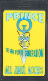 ##MUSICBP0821 - Prince Laminated All Area Access OTTO Backstage Pass from the 1990 The New Power Generation Tour