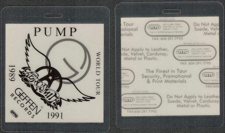 ##MUSICBP1860  - Aerosmith OTTO Laminated Backstage Pass from the 1989-1991 Pump World Tour