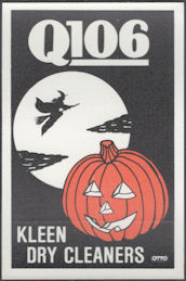 ##MUSICBP2206 - Circa 1990 Q106 Radio Glow in the Dark OTTO Halloween Patch featuring Kleen Dry Cleaners