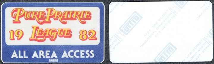 ##MUSICBP1684 - Pure Prairie League OTTO Cloth All Area Access Pass from the 1982 Something in the Night Tour