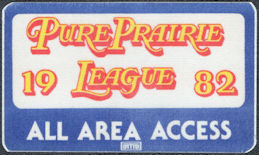 ##MUSICBP1684 - Pure Prairie League OTTO Cloth All Area Access Pass from the 1982 Something in the Night Tour