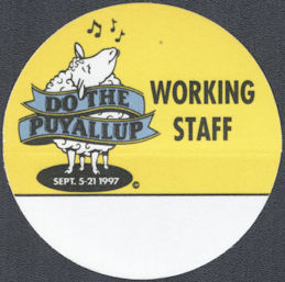 ##MUSICBP1556 - 1997 Puyallup OTTO Cloth Working Staff Pass - ZZ Top, Little Richard, Bo Diddley, Monkees