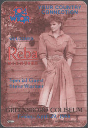 ##MUSICBP2053 - Reba McEntire Cloth OTTO Patch from the 1988 Starwood Amphitheatre Concert - 95FM Radio Pass