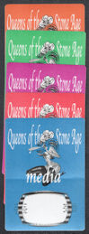 ##MUSICBP1050 -  5 Different Colored Queens of the Stone Age Cloth Media Backstage Passes