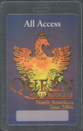 ##MUSICBP2103 - Queen OTTO Laminated All Access Pass from the 2006 North American Tour - Paul Rodgers