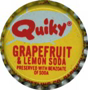 #BF128 - Yellow and Red Quiky Grapefruit and Lemon Cork Lined Soda Cap