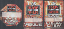 ##MUSICBP2006 - Set of 3 WWF OTTO Backstage Passes for the 2000 Raw is War