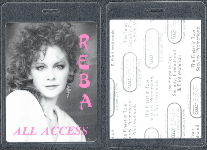 ##MUSICBP1663 - Reba OTTO Laminated All Access Pass from the 1989 Reba Live Tour