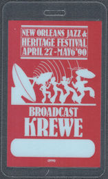 ##MUSICBP1558 - 1990 New Orleans Jazz & Heritage Festival OTTO Laminated Broadcast Crew Pass - Stevie Ray Vaughan, B.B. King