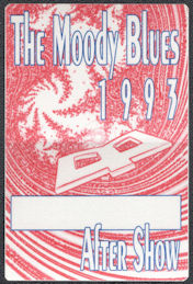 ##MUSICBP1308  - 1993 Moody Blues Tour OTTO Backstage After Show Pass from Tour of the World