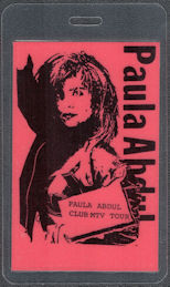 ##MUSICBP1381  - Paula Abdul Laminated OTTO Backstage Pass from the 1989 Club MTV Tour