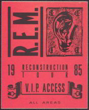 #MUSIC106  - R.E.M. 1985 Reconstruction Tour OTTO Backstage Pass