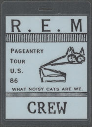 ##MUSICBP1956 - Rare R.E.M. OTTO Laminated Crew Pass from the 1986 Pageantry Tour