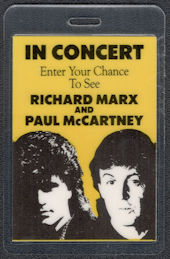 ##MUSICBP1052 - Paul McCartney and Richard Marx Laminated Backstage Pass