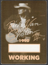 ##MUSICBP1033.1 - Ricky Van Shelton Cloth Working Backstage Pass from the 1990 RVS III Tour