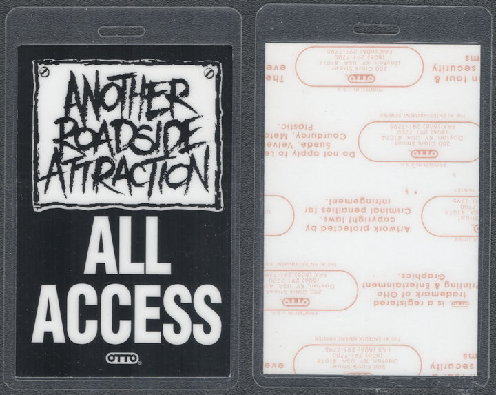 ##MUSICBP2107 - The Tragically Hip OTTO Laminated All Access Pass from the 1992-93 Another Roadside Attraction Tour