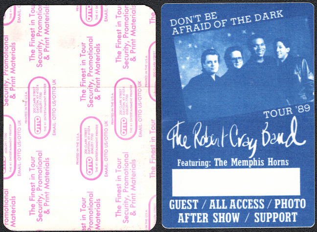##MUSICBP0192 - Robert Cray Otto Cloth Backstage Pass from the 1988 Don't Be Afraid of the Dark Tour