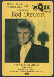 ##MUSICBP1034 - Rod Stewart Cloth Radio Backstage Pass from the 1982 Concert in Raleigh