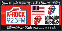 ##MUSICBG0163  - 1989 Rolling Stones Bumper Sticker From K-Rock 92.3 FM 