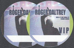 ##MUSICBP2034 - Pair of Roger Daltrey (The Who) OTTO Cloth VIP Pass from the 2009 Use it or Lose it Tour