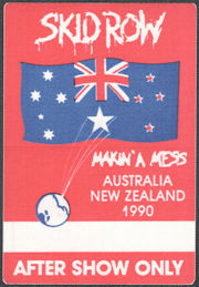 ##MUSICBP1422 - Skid Row Cloth OTTO Guest Pass for the 1990 Makin' A mess Australia and New Zealand Tour