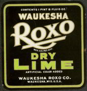 #ZLS100 - Waukesha Roxo Dry Lime Bottle Soda Bottle Label