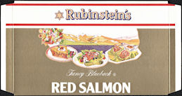 #SIGN247 - Cardboard Rubinstein Brand Fancy Blueback Red Salmon Box Lid