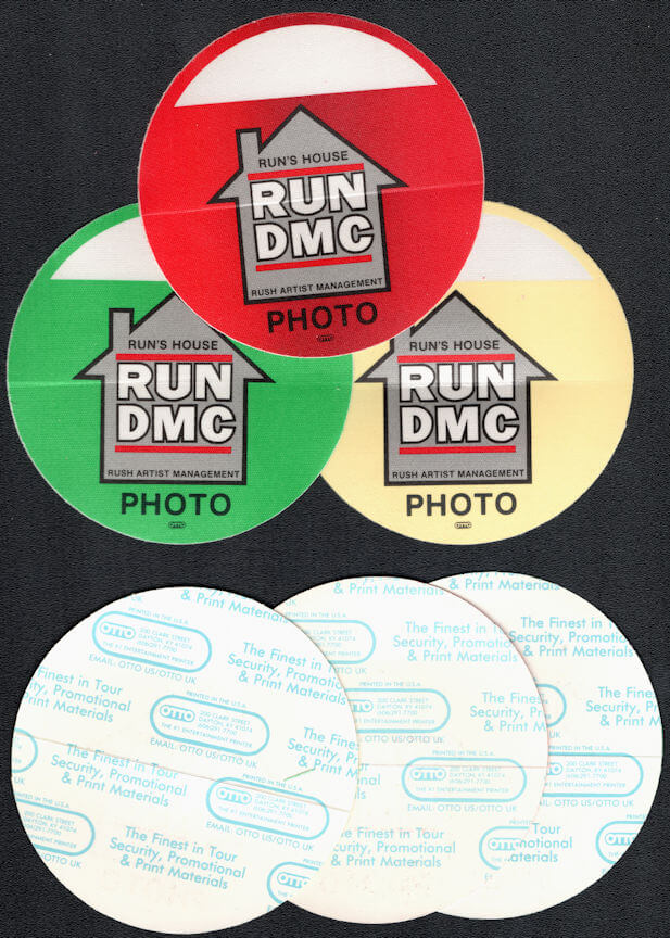 ##MUSICBP01049 - 3 Different Run-DMC Cloth Photo Passes from the 1988 Run's House Tour