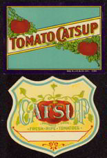 #ZBOT066- Pair of Early Ketchup Bottle Labels