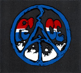 ##MUSICGD2023 - Grateful Dead Car Window Tour Sticker/Decal - Patriotic Red, White, and Blue Peace Sign