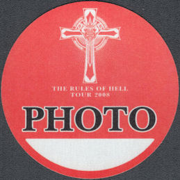 ##MUSICBP1806 - Black Sabbath OTTO Cloth Photo Pass from the 2008 Rules of Hell Tour