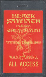 ##MUSICBP1444 - Black Sabbath Laminated OTTO All Access Pass From the 1986 Seventh Star Tour - Rare