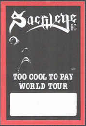 ##MUSICBP1711 - Sacrilege OTTO Cloth Backstage Pass from the 1988 Too Cool to Pay Tour