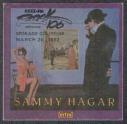 ##MUSICBP1038 - Sammy Hagar Cloth Radio Event Backstage Pass from the 1982 Concert at Spokane Coliseum