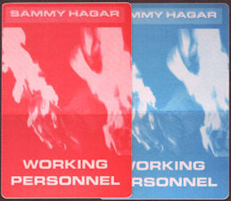 ##MUSICBP0759 - Pair of Sammy Hagar OTTO Cloth Backstage Working Personnel Passes from the 1997 Marching to Mars Tour